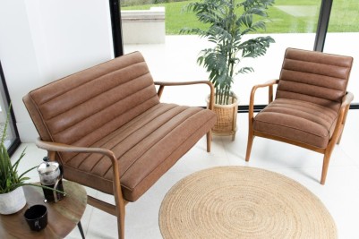 Tan Glastonbury sofa and armchair set